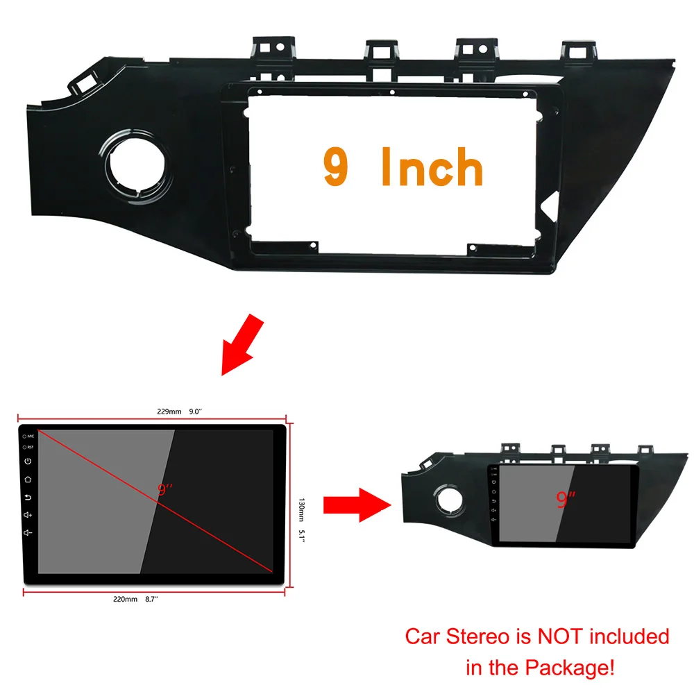 9 дюймов 2din Автомагнитола для KIA K2 RIO4+ стерео панель установка двойной Din DVD рамка для K2 RIO 4