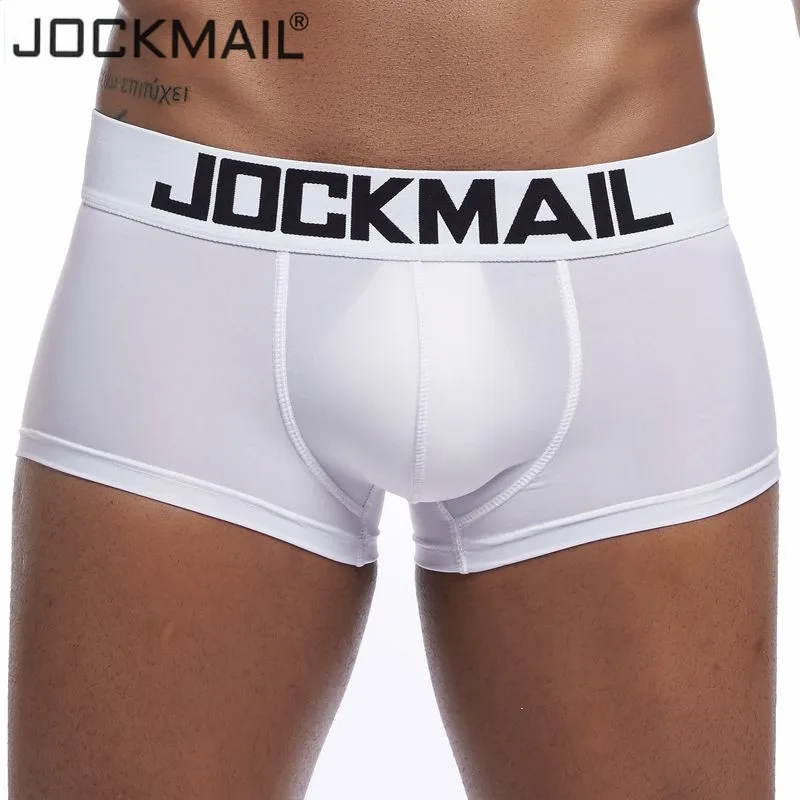 Бренд jockmail сексуальные мужские трусы боксеры шорты мужские трусы дышащий ледяной шелк мужские трусы нижнее белье для геев