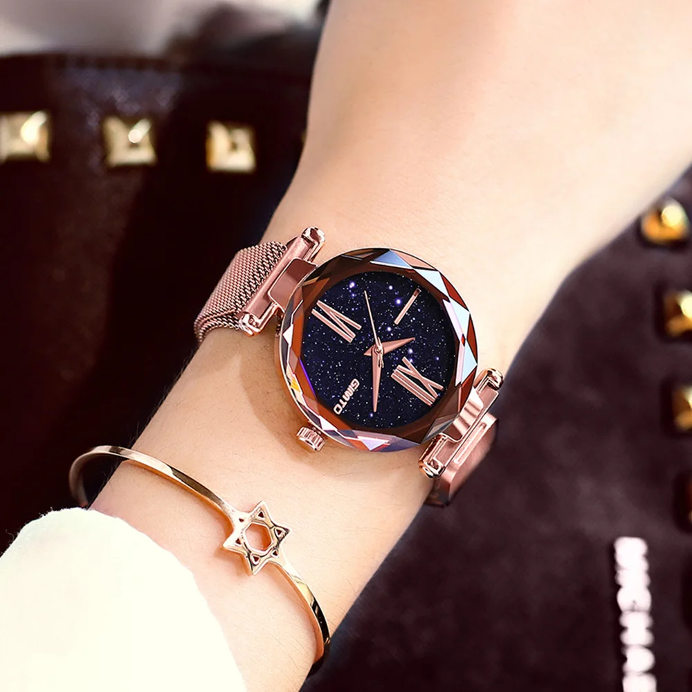 

2018 Creative Rose Gold Women Watches Luxury Brand Roman Dress ladies bracelet watch waterproof casual female clock reloj mujer