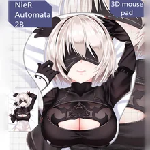 Game NieR:Automata Anime 2B Sexy Bust 3D Mouse Pad 3D Soft Chest Mouse Pad Mat Wrist Rest For PC Mac Laptop