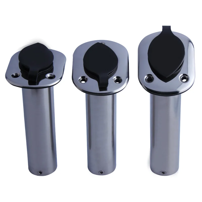

3 Size Fishing Rod Holder Marine Grade 304 Stainless Steel Flush Mount Fish Rod Holder With Cap Boat Fishing