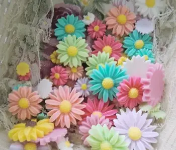 

27mm Resin Daisy flowers Nail decoration 9color Flatback Resin Flower resin flower diy resin headdress accessories 200pcs/lot
