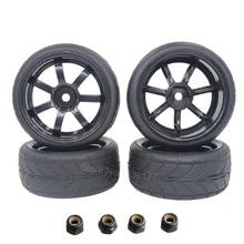 4 unids RC Neumáticos Llantas 26mm Relleno De Espuma Hex Mount 12mm Para 1/10 El Coche Modelo Del Camino partes