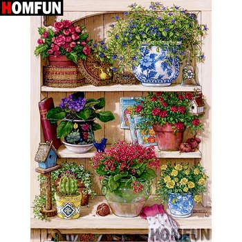 

HOMFUN Full Square/Round Drill 5D DIY Diamond Painting "Flower butterfly" Embroidery Cross Stitch 3D Home Decor Gift A11823