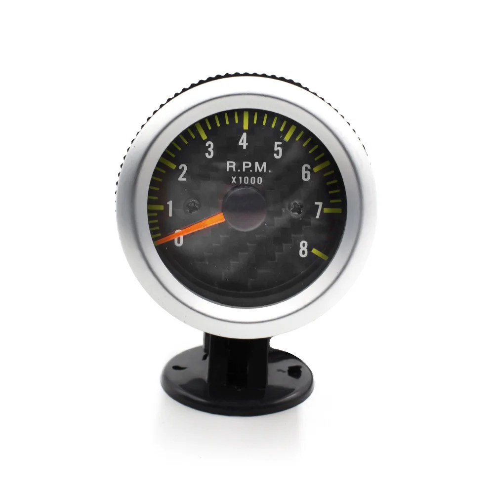 2 &quot52 мм Тахометр Датчик Оборотов Тахометра Gauge 0-8000 ОБ./МИН. Углеродного Волокна