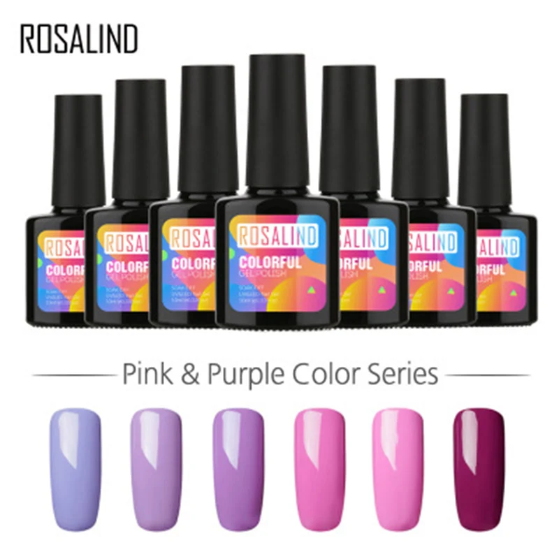 

Rosalind Pink&Purple Color Series Gel Manicure Nail Art Soak-off UV LED Gel Nail Varnish Nail Polish For Nail Sticker Design