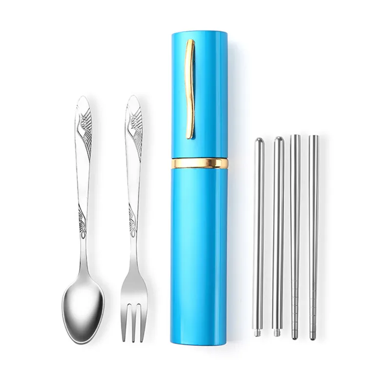 Outdoor Camping Tableware Set Fork Spoon Chopstick Portable Stainless Steel Picnic Tablewares Fishing Hiking Tourism Kids Gifts Outdoor Camping Tableware Set Fork Spoon Chopstick Portable Stainless Steel Picnic Tablewares Fishing Hiking Tourism Kids Gifts
