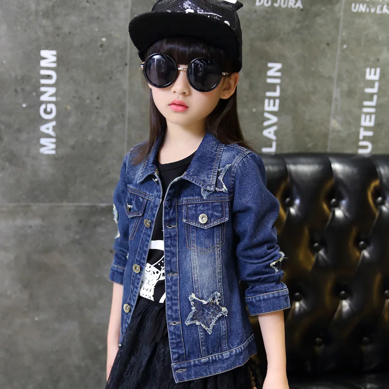 

Fashion Girls Denim Jackets 2019 Fashion Child Jean Jacket Children Clothing Spring Autumn Girls Jacket Coat Tops Star Pattern