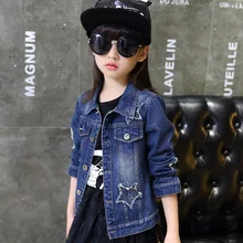 Fashion Girls Denim Jackets 2019 Fashion Child Jean Jacket Children Clothing Spring Autumn Girls Jacket Coat Tops Star Pattern e ting handmade fashion doll clothes winter clothing rose coat jacket skinny star print jean girls suit for barbie accessories