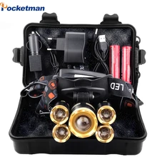 50000LM Мощный светодиодный налобный светильник XML 3/5 светодиодный T6 налобный фонарь Водонепроницаемый налобный светильник на голову вспышка лампа на голову 18650