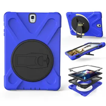 

For Samsung Galaxy Tab S3 9.7 SM-T820 T825 Tablet Case Cover Funda Kids Safe Shockproof Heavy Duty Silicone Hard Hand Holder+pen