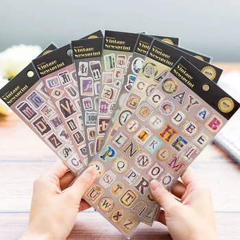 

1 Pcs Vintage Newsprint Number Letters Paper Decorative Mobile Stickers DIY Craft Scrapbooking Stationery Label Stickers