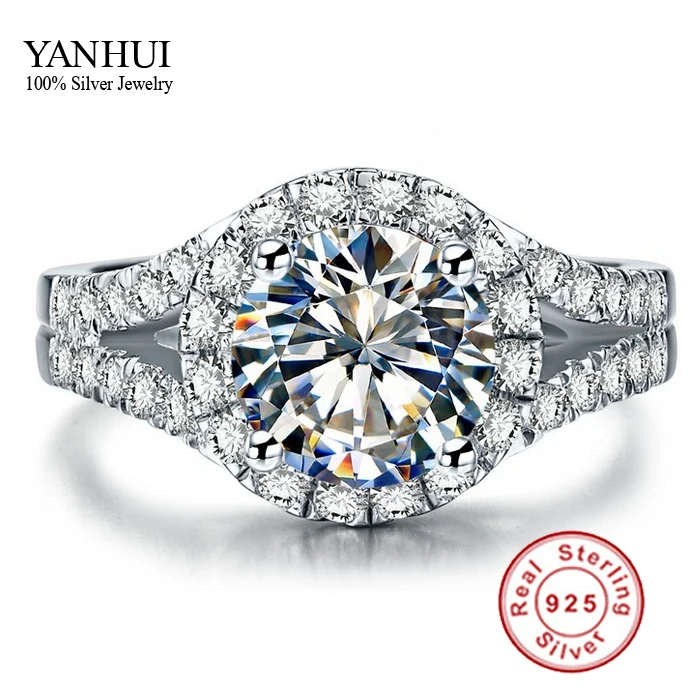 yanhui real 925 sterling silver ring with s925 stamp 3 carat cz diamant wedding rings for - Cheap Real Diamond Wedding Rings yanhui real 925 sterling silver ring with s925 stamp 3 carat cz diamant wedding rings for - Cheap Real Diamond Wedding Rings
