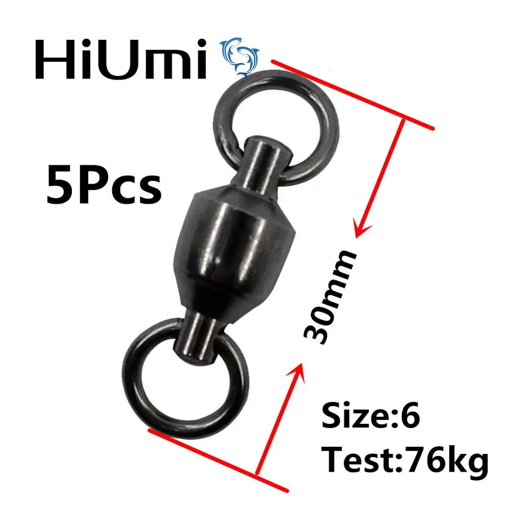 HiUmi сверхмощный шарикоподшипник баррель рыболовный роликовый поворотный разъем из нержавеющей стали твердое кольцо Размер 0 1 2 3 4 5 6 7 8 9 - Цвет: Size 6   5pcs