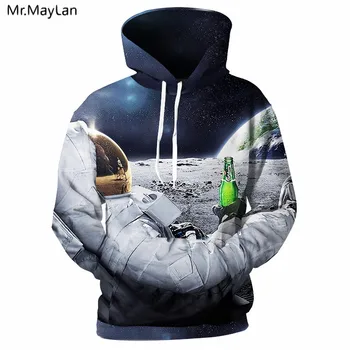 

3D Hoodies Men Astronaut Beer 3D Print Space Casual Hoody Sweatshirt Fashion Anime Long Sleeve Streetwear Unisex Hipster Jackets