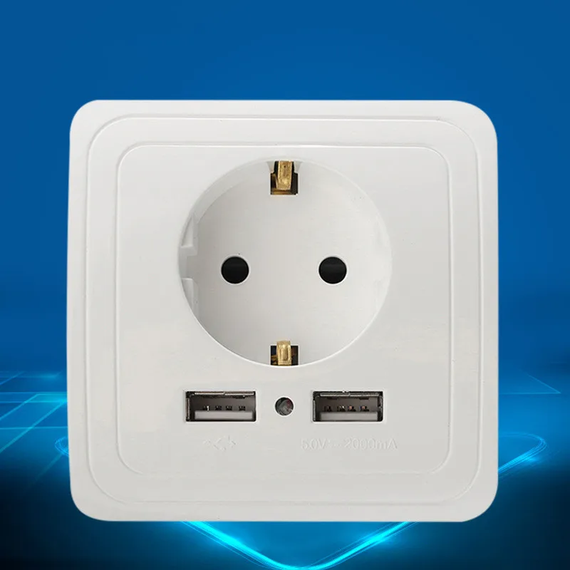 

Home Useful Wall Charger Adapter EU Plug Socket 2.1A High-quality Power Outlet Panel Dual USB Port For Iphone Xiaomi Samsung