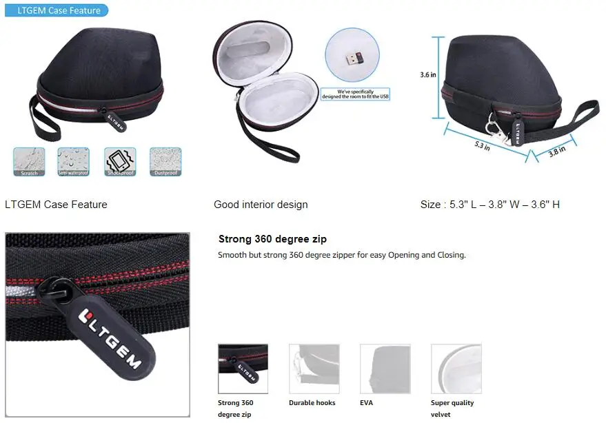 mouse ergonômico avançado, bolsa protetora de viagem