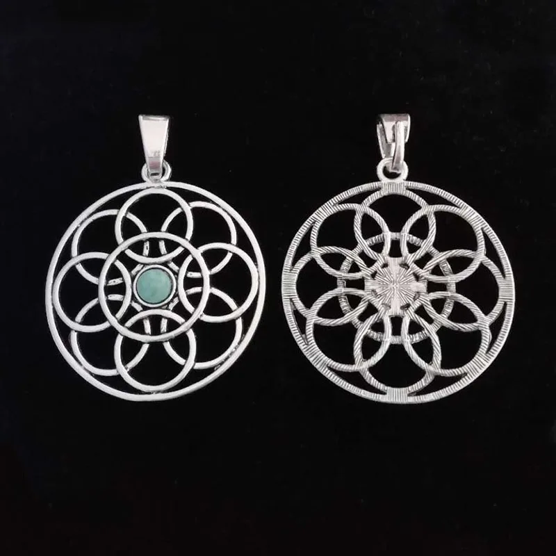 ZXZ-2pcs-Antique-Silver-Large-Round-Charms-Pendants-with-Imitation-Turquoise-Stone-for-Necklace-Jewelry-Making (1)