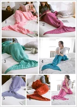 80 cm * 180 cm Grand Sirène Couverture, motif Crochet Queue de Sirène, Tricoté Sirène Queue Couverture Enfant Adulte 31 ”* 71”