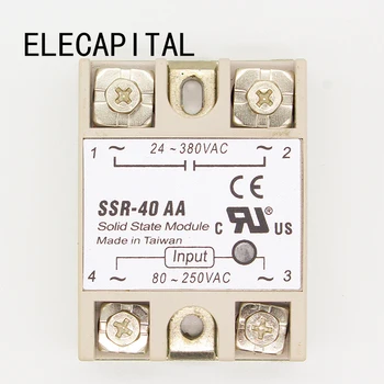 

1 pcs SSR-40 AA AC-AC Metal Base Solid State Relay Moudle SSR-40AA 40A Output AC 24-380V Good Quality Wholesale Hot Sale Promot