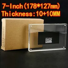 1 шт./партия 7 дюймов(178*127 мм) прозрачная акриловая рамка для фотографий рамка с магнитом-(Толщина: 8 мм+ 8 мм