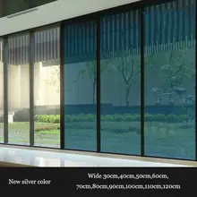 Индивидуальный размер, серебряная теплоизоляционная оконная пленка, наклейки, Солнечная отражающая односторонняя зеркальная пленка, raamfolie staticch 90 см x 11 м