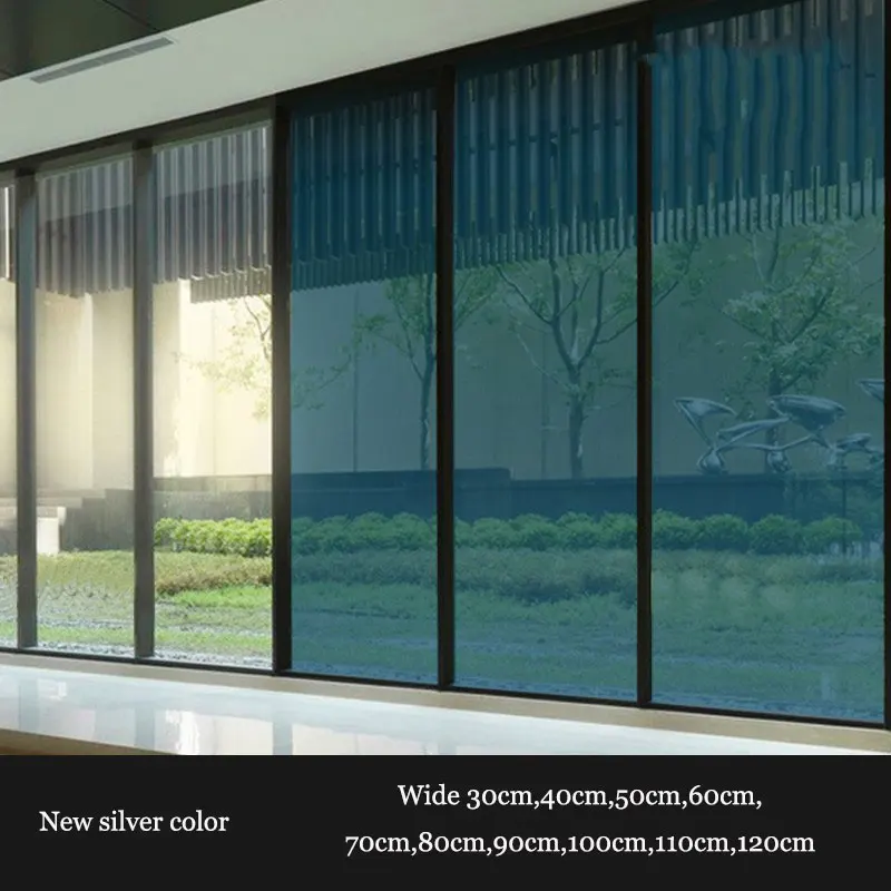 

Custom size Silver Thermal Insulation Window Film Stickers Solar Reflective One Way Mirror film raamfolie statisch 90cmx11m