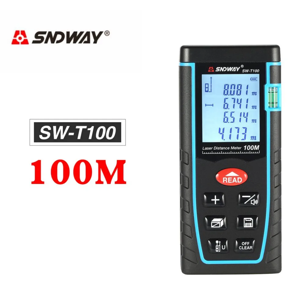 

SNDWAY SW-T40/60/80/100 40/60/80/100M Handheld Laser Distance Meter Range Finder Trena Laser Rangefinder Measure Distance Tool