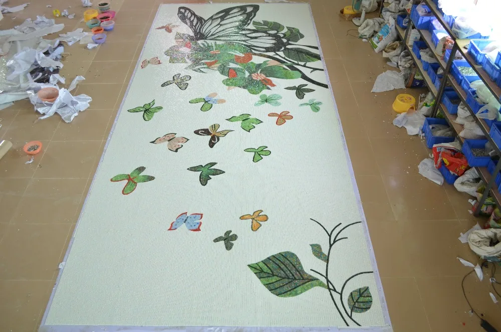 

Мозаика ручной работы на заказ, рисунок бабочки, мерцающий лед, нефрит, Хрустальная мозаика, внутренняя настенная декоративная настенная наклейка