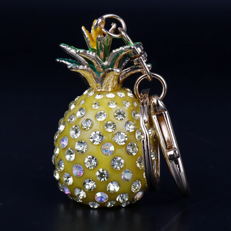 Dongsheng ананас из кристаллов Ananas брелок талисманы тропические фрукты брелок кольцо женская сумка кошелек кулон брелок для автомобиля стиль