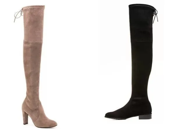 big size 11 newest highland thigh high boots fashion back tie suede size 11 knee high boots