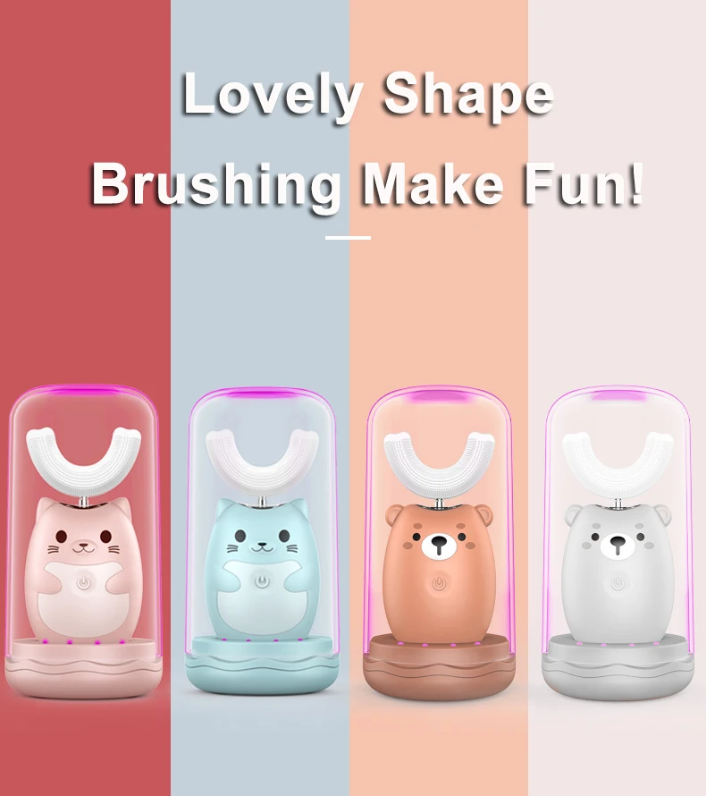 Kids 360 Sonic Electric Toothbrush Cute Cartoon Rechargeable Electric Tooth Brush Silicone Automatic Children Teeth Brush