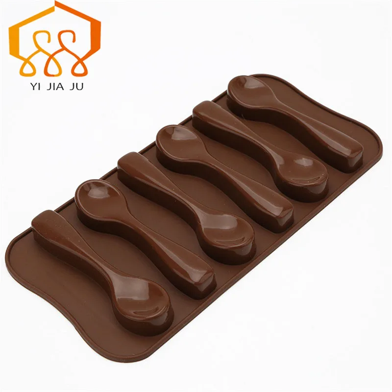 

Free Shipping Cake Tools Kitchen Bakeware Handmade DIY Silicone Mold Silicone Chocolate Mold Spoon Paragraph Cake Decoration