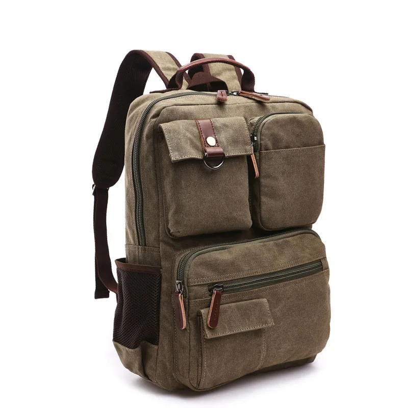 

Men's backpack for student school bag teenagers Retro waterproof laptop bag High capacity Casual canvas backpack men Travel bag