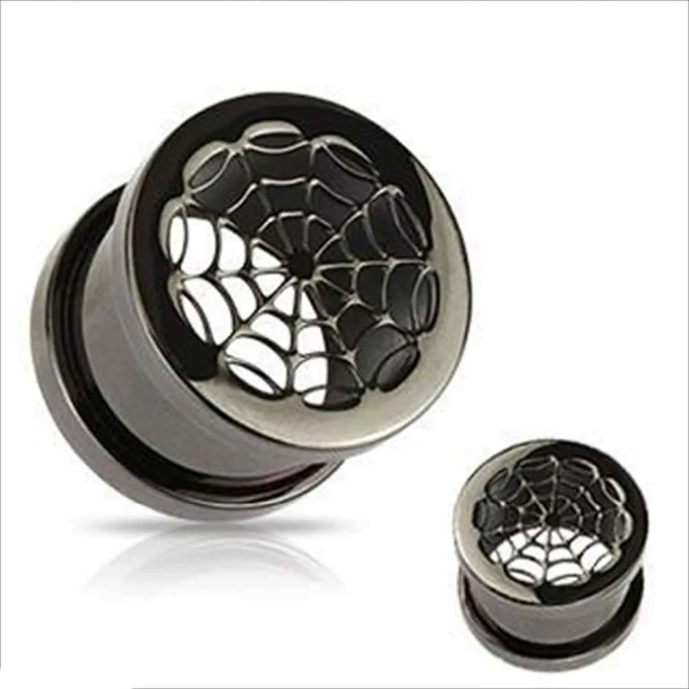1 пара паутинная затычка измерительные приборы из нержавеющей стали с винтовым креплением для ушей тоннель расширитель для ушей 6 мм до 16 мм