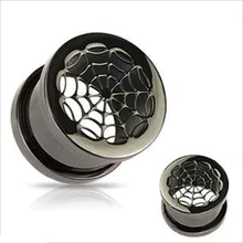 1 пара паутинная затычка измерительные приборы из нержавеющей стали с винтовым креплением для ушей тоннель расширитель для ушей 6 мм до 16 мм