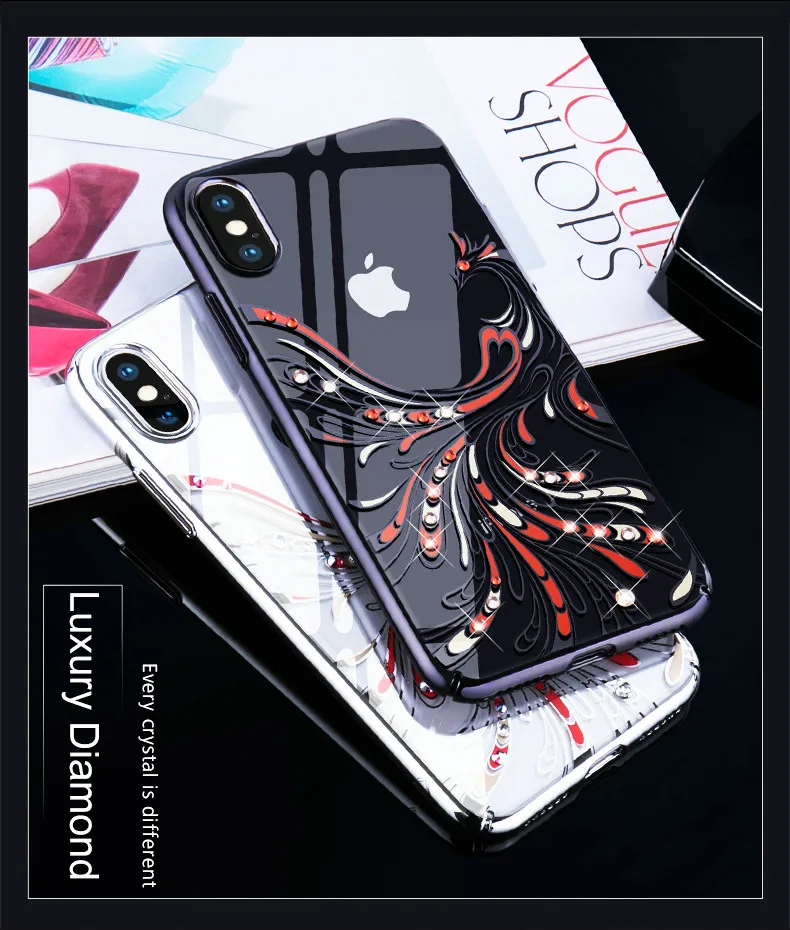 KINGXBAR Cover for iPhone Xs Cover Luxury Transparent Case for iPhone Xs Max Case Crystals from Swarovski for iPhoneXs Coque     (2)