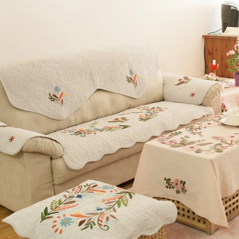 Tarohome Sofa Slipcovers Flower Embroidery Fashion Living Room Couch ...