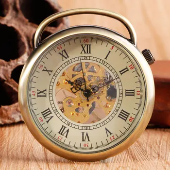 

Steampunk Cool Mechanical Pocket Watch Clock Unique Holder Hand Winding Men Women Pendant Chain reloj bolsillo Vintage Xmas Gift