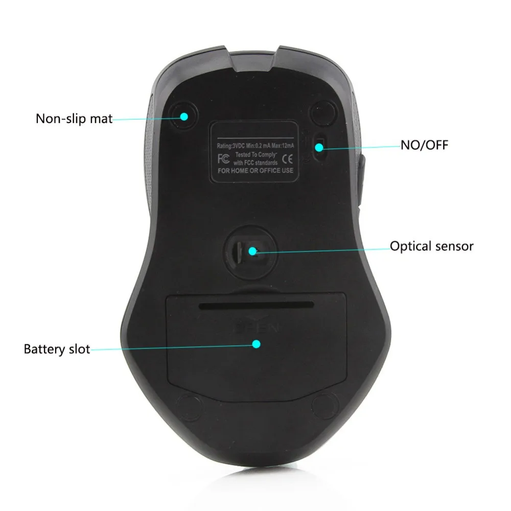 Bluetooth эргономичная беспроводная мышь 800/1200/1600 DPI 5 кнопок оптические хранилища для