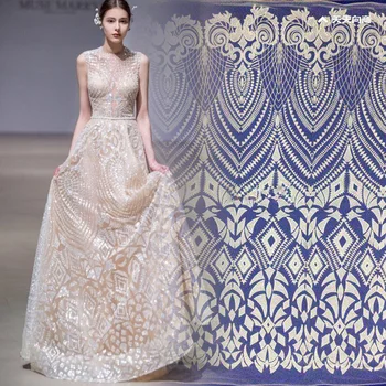 

15yards/lot French Net Lace Fabric 2018 Latest African lace fabric with embroidery mesh tulle fabric fashion lace fabric