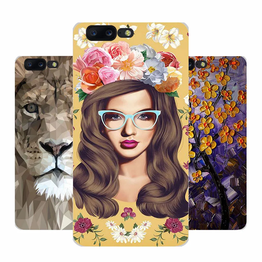For Oneplus 5 Flip Case Cover Painted TPU Soft Silicon Phone Case