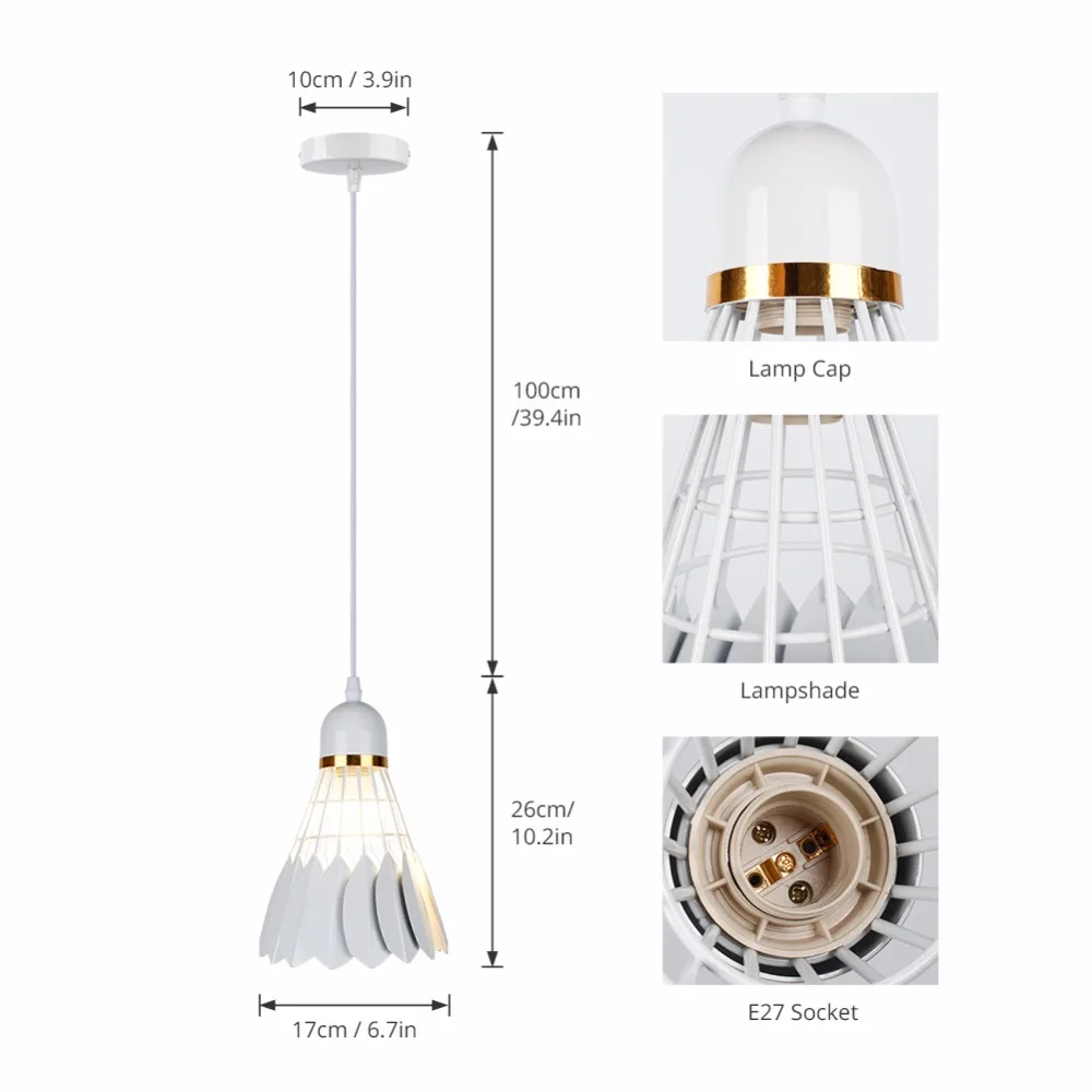 ASCELINA E27 Подвеска с дизайном «бадминтон» лампа Волан Ретро Лофт железо искусство спальня столовая огни подвесные лампы для домашнего освещения