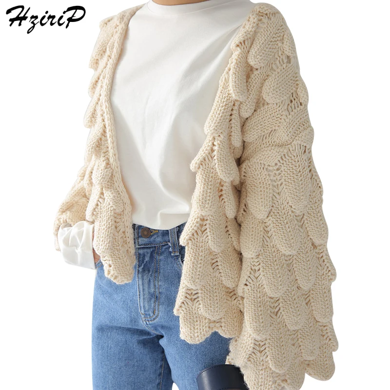 

HziriP Women New Style Knitted Weave Cardigans Winter 2017 Tops Short Open Stitch Autumn Sweaters Knitwear Ladies Clothing