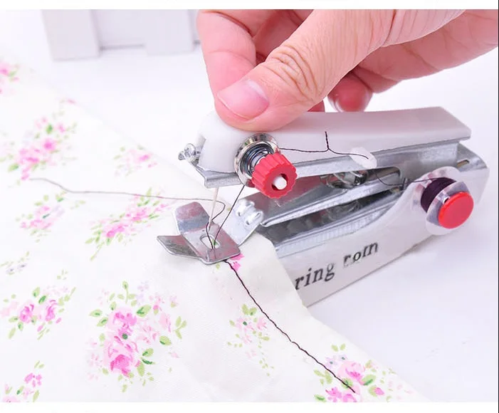 

Brand New Useful Portable Needlework Cordless Mini Hand-Held Clothes Fabrics Sewing Machine