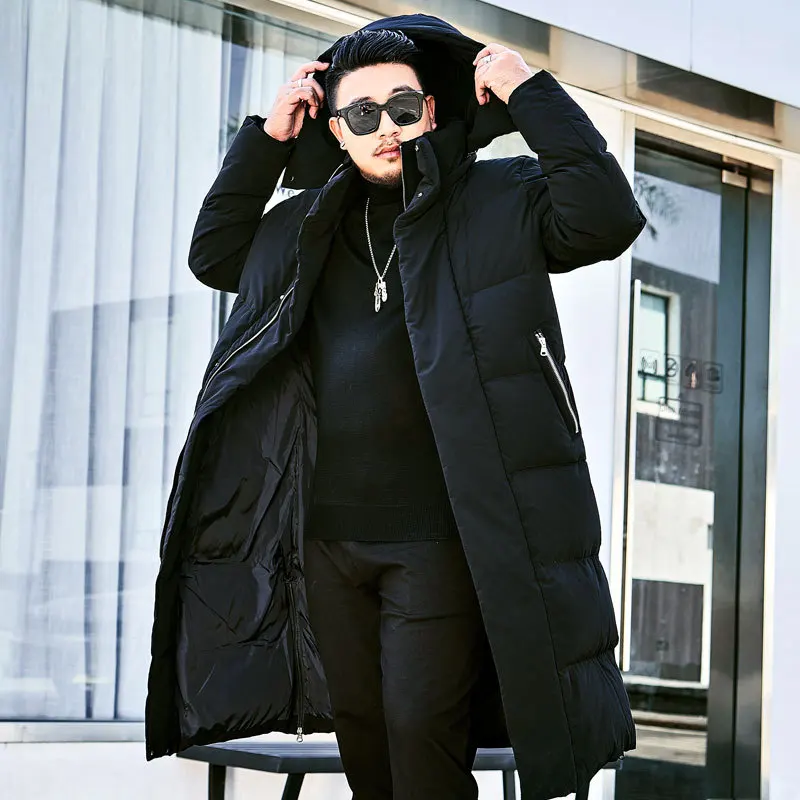 Новинка, зимняя брендовая мужская парка, теплая куртка, Мужская длинная толстая черная куртка для мужчин, 140 кг, больше размеров, XL-XXXL, 4XL, 5XL, 6XL