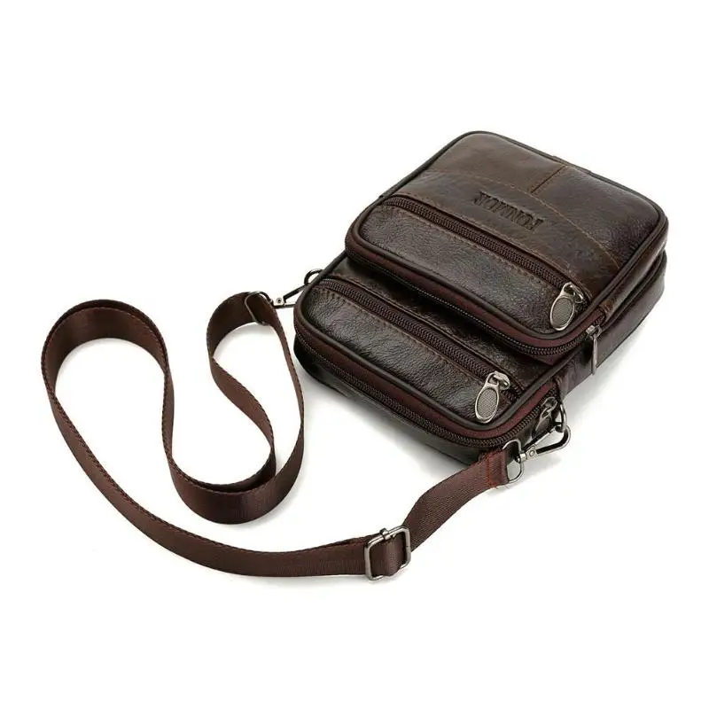 أزياء والجلود حقيبة الكتف للرجال عارضة رجل الأعمال حقيبة ساعي جلد طبيعي Crossbody أكياس 2019