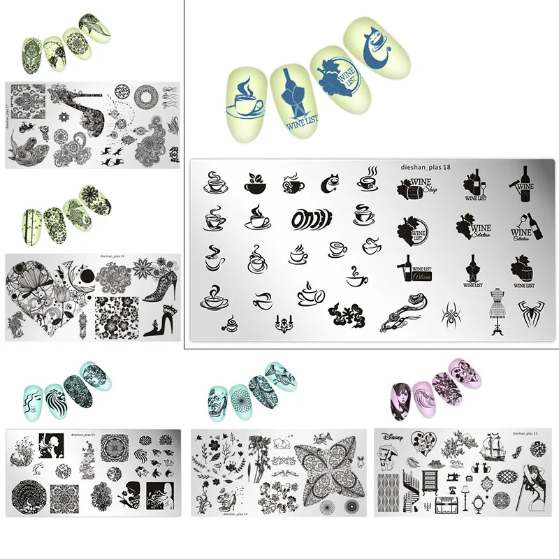 1 шт. пластины для штамповки ногтей 24 трафареты различного дизайна шаблоны для штамповки ногтей шаблон изображения пластины для дизайна ногтей модель#дизан13
