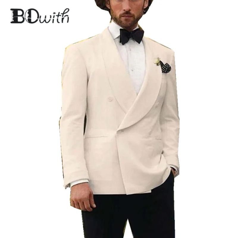 Однобортное белое платье-смокинг для жениха из 2 предметов(пиджак+ штаны) мужские костюмы под заказ смокинг для мужчин - Цвет: 019