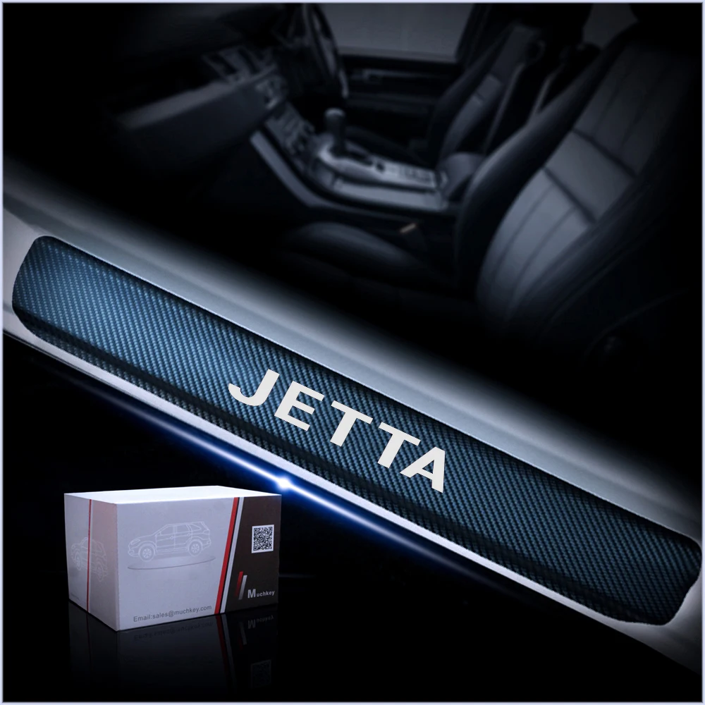 Car Door Sill Scuff Plate Door Threshold Plate For VW Jetta Passat Polo Golf Touran Tiguan Touareg Sharan Welcome Pedal 4Pcs